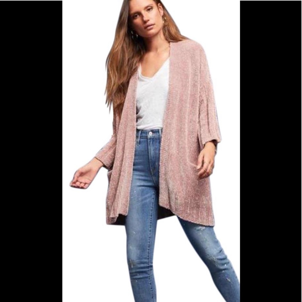 Anthropologie Moth mauve chenille sweater S